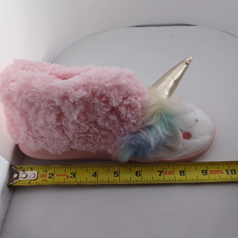 🦄Plushie Unicorn girls slippers Big girl 4-5 US NEW
